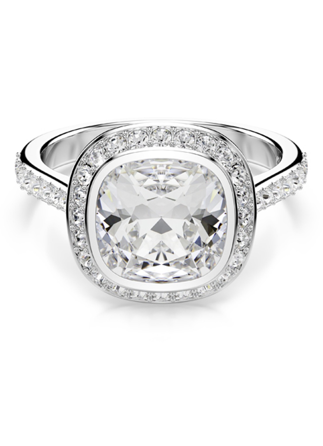 Swarovski Una ring met kristal 58 - voorkant zilver