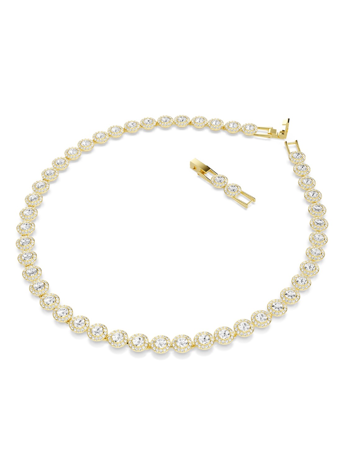 Swarovski Una set van ketting, armband en oorstekers met kristal - detail goud