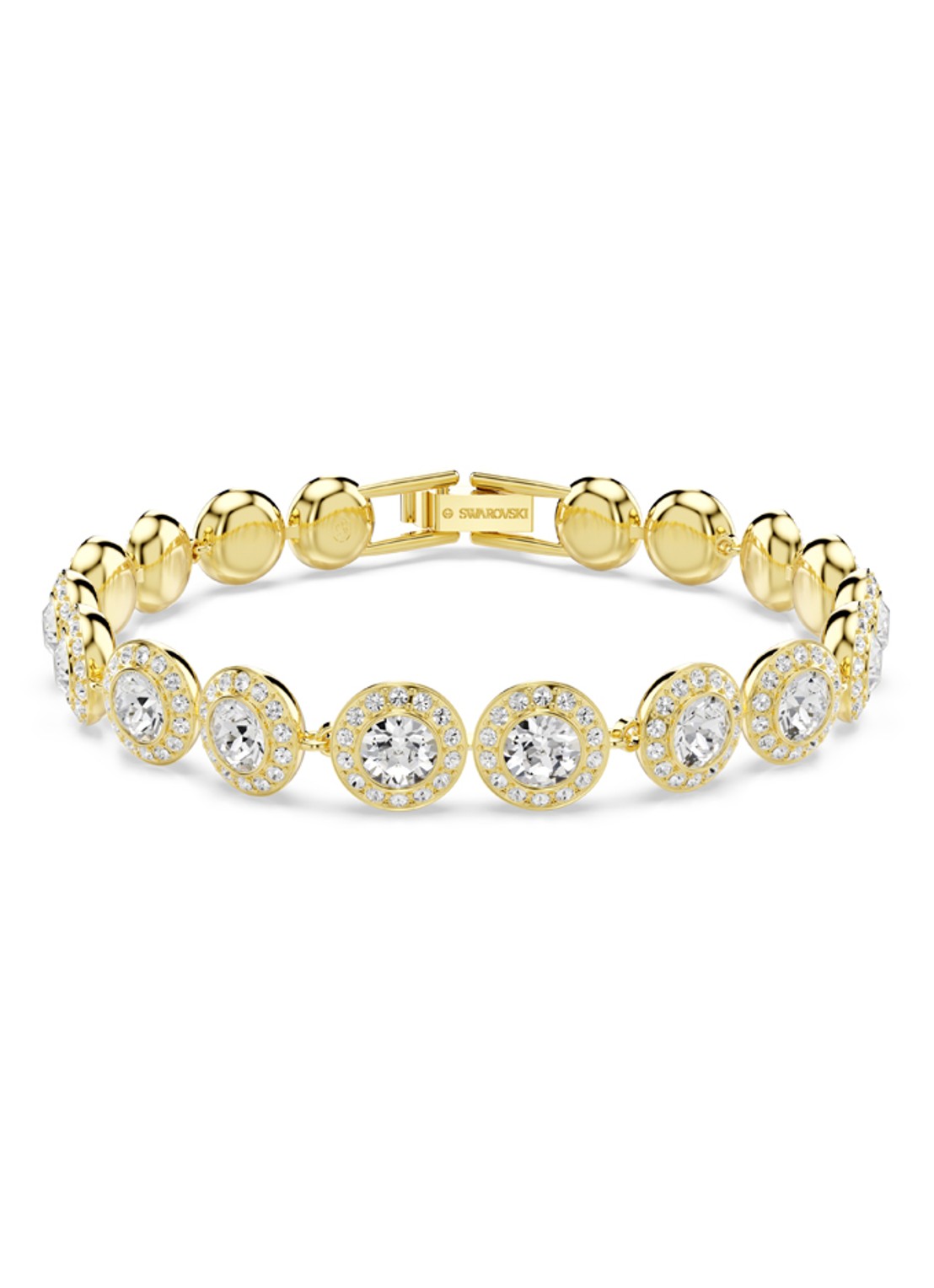 Swarovski Una set van ketting, armband en oorstekers met kristal - detail 4 goud