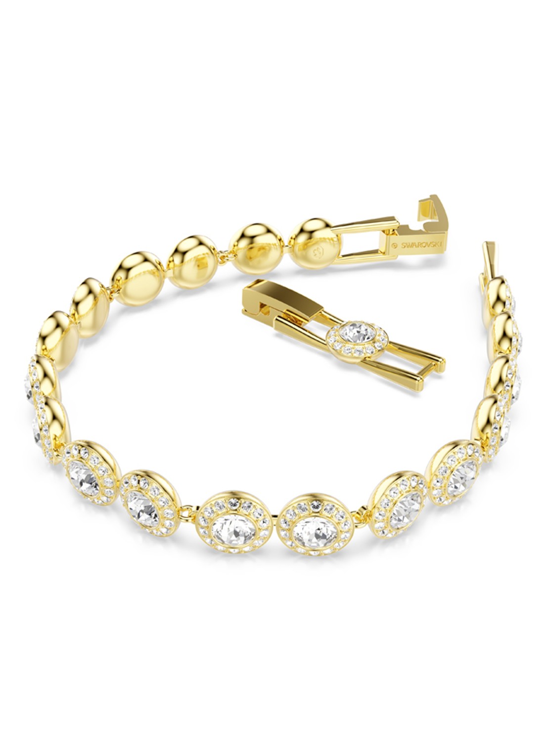 Swarovski Una set van ketting, armband en oorstekers met kristal - detail 5 goud