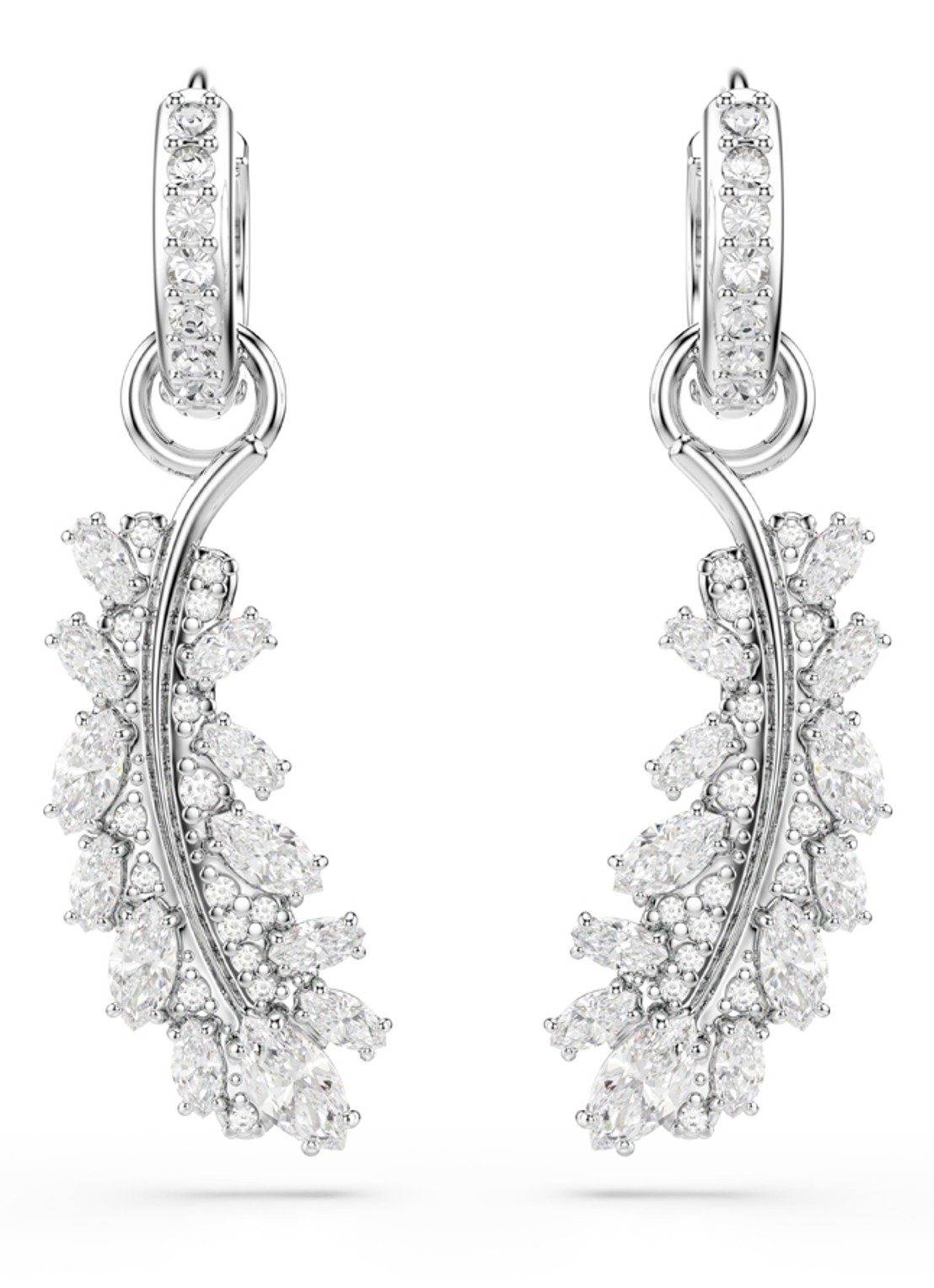 Swarovski Vienna oorringen met kristal - detail 2 zilver