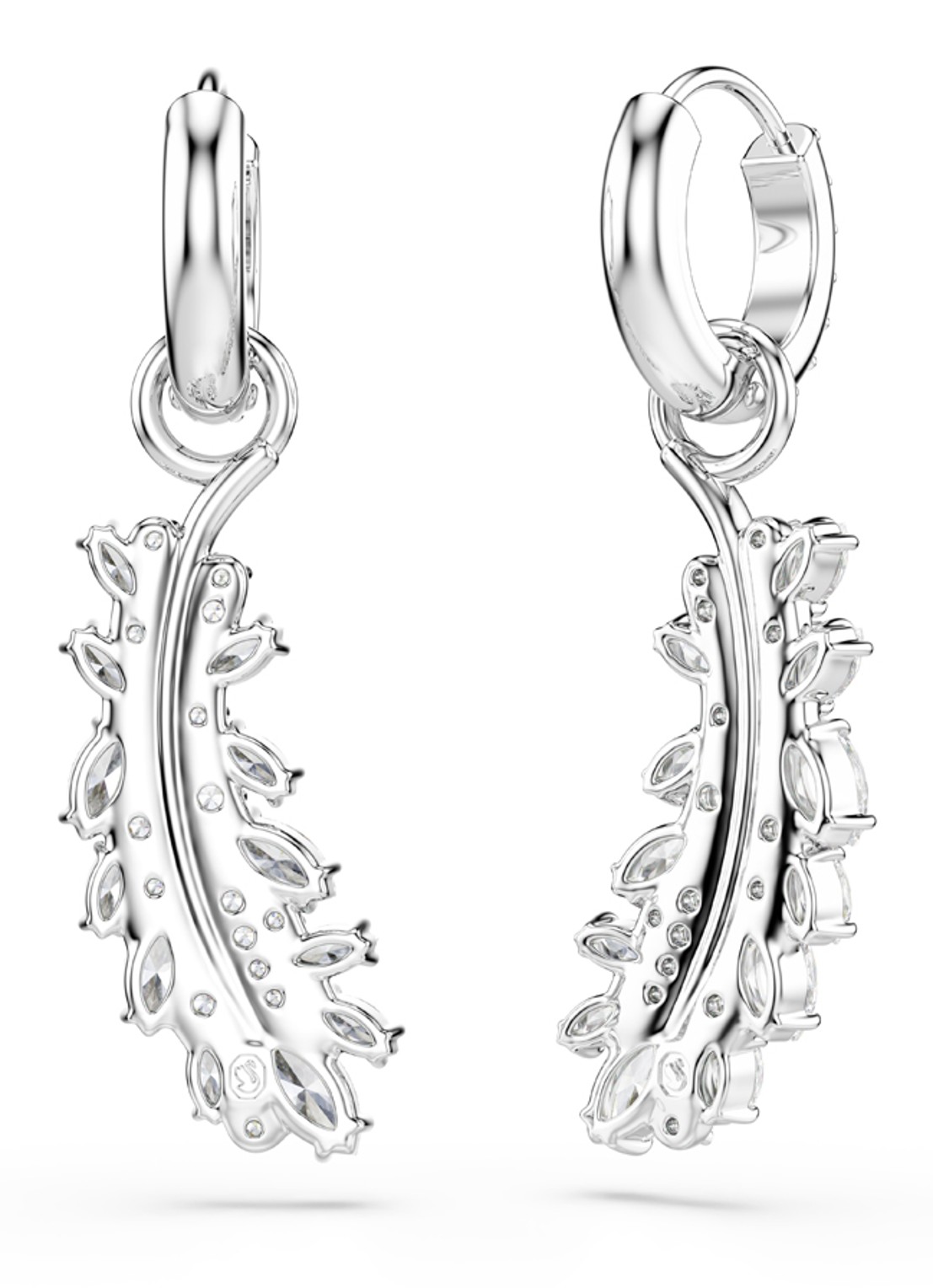 Swarovski Vienna oorringen met kristal - detail 4 zilver