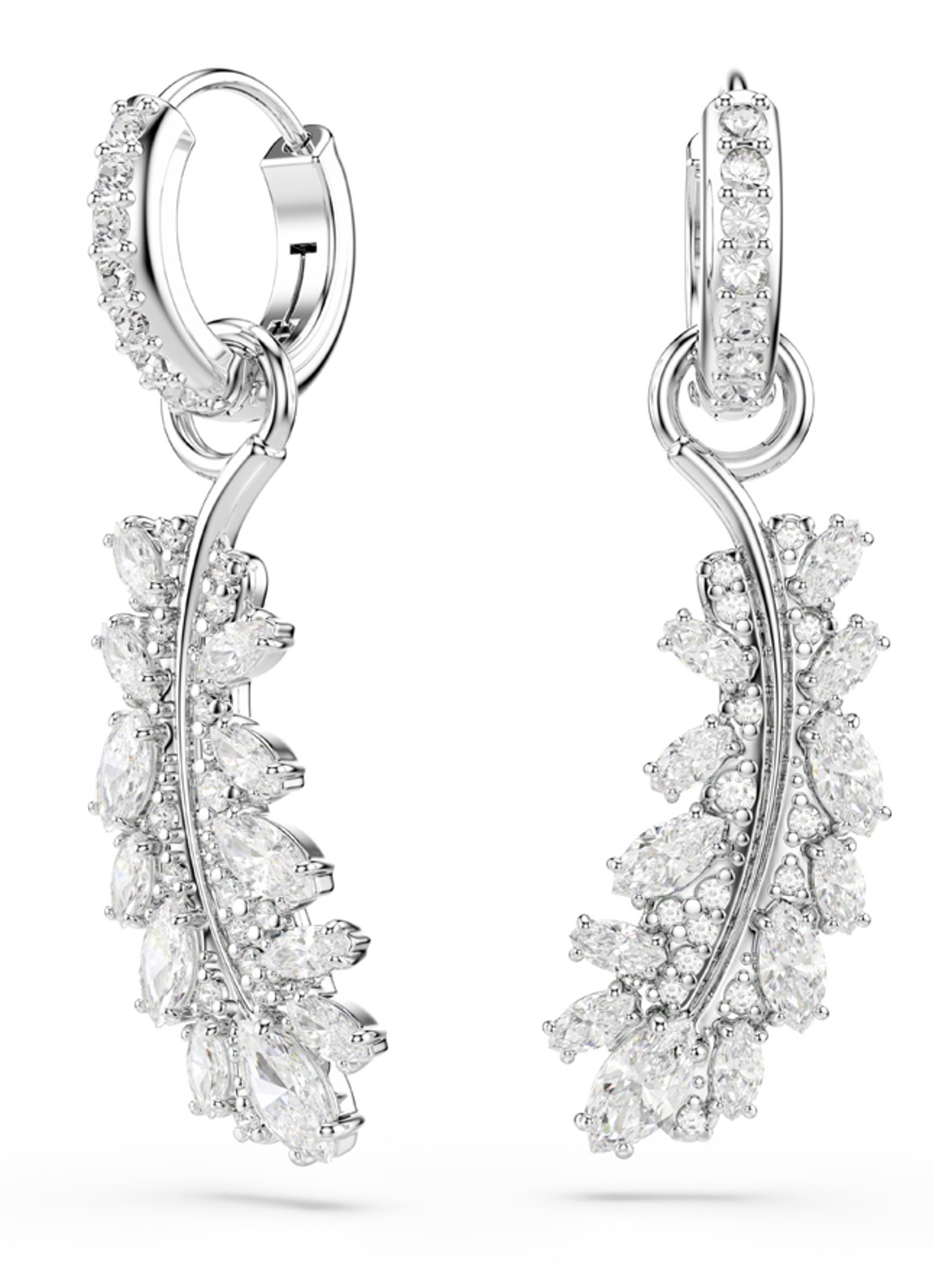 Swarovski Vienna oorringen met kristal - voorkant zilver