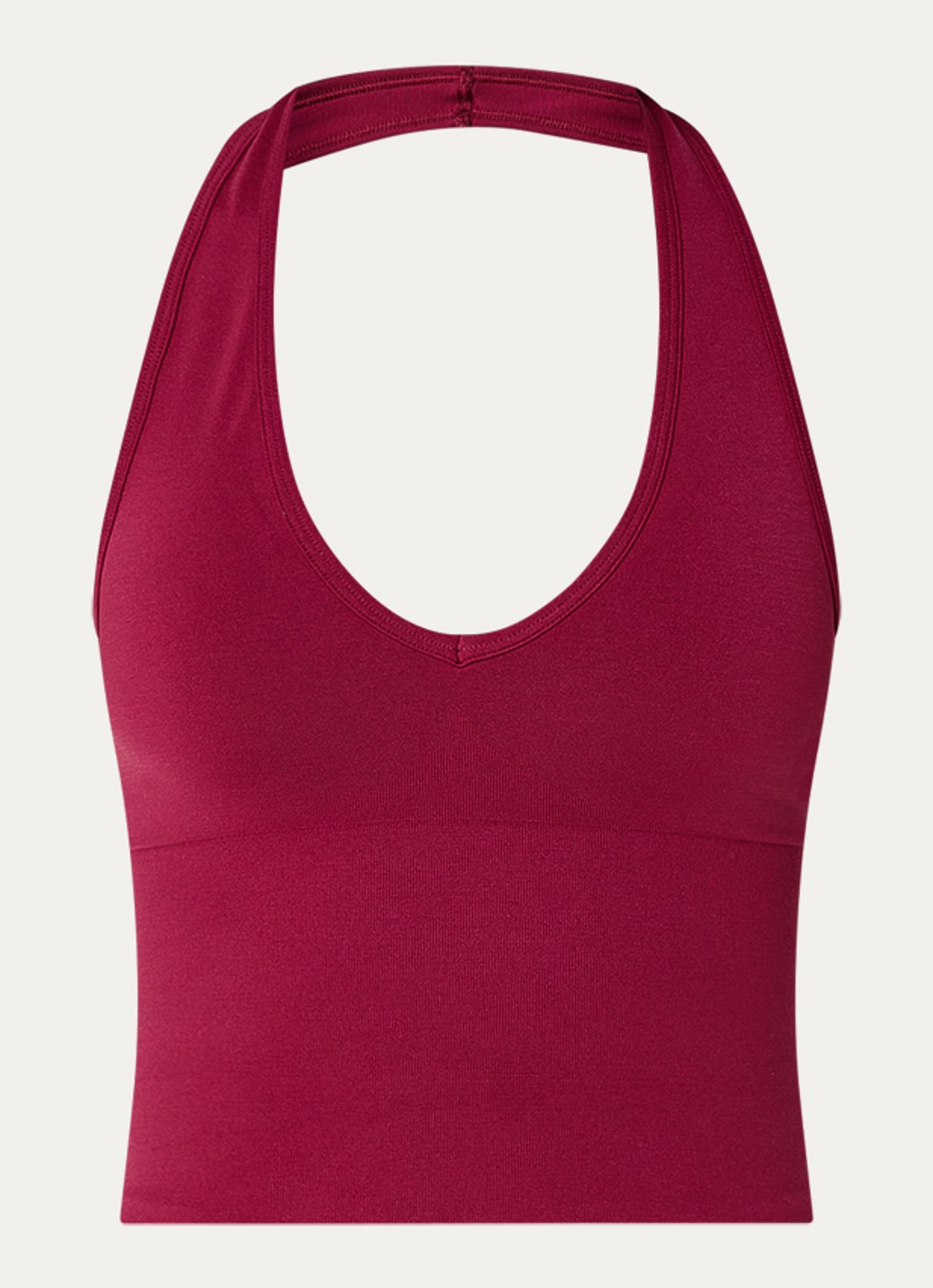 TALA Sculpt Seamless trainings haltertop met light support - voorkant 3 kersenrood