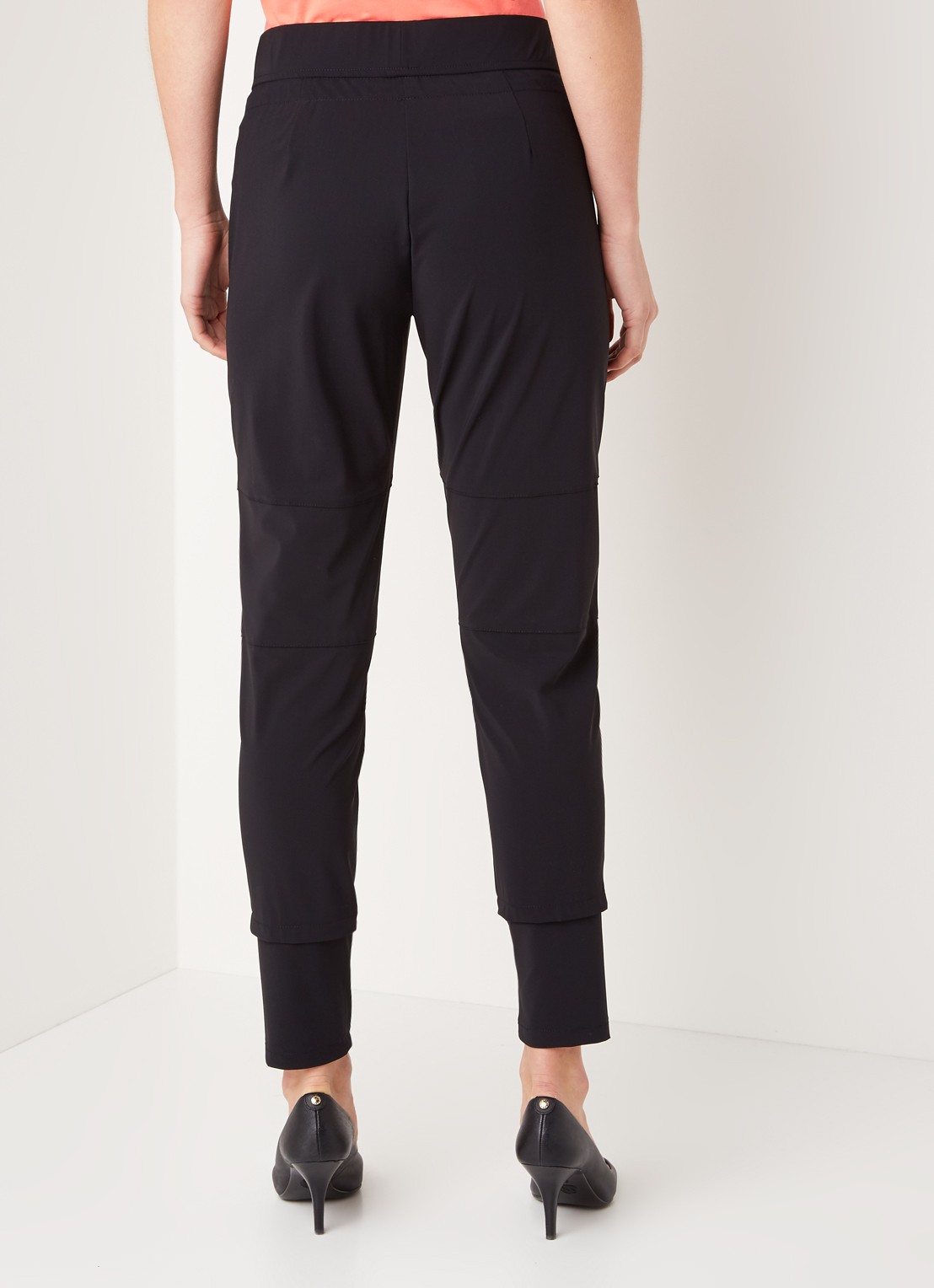Tapered fit track pants met drawstring - achterkant 4 zwart