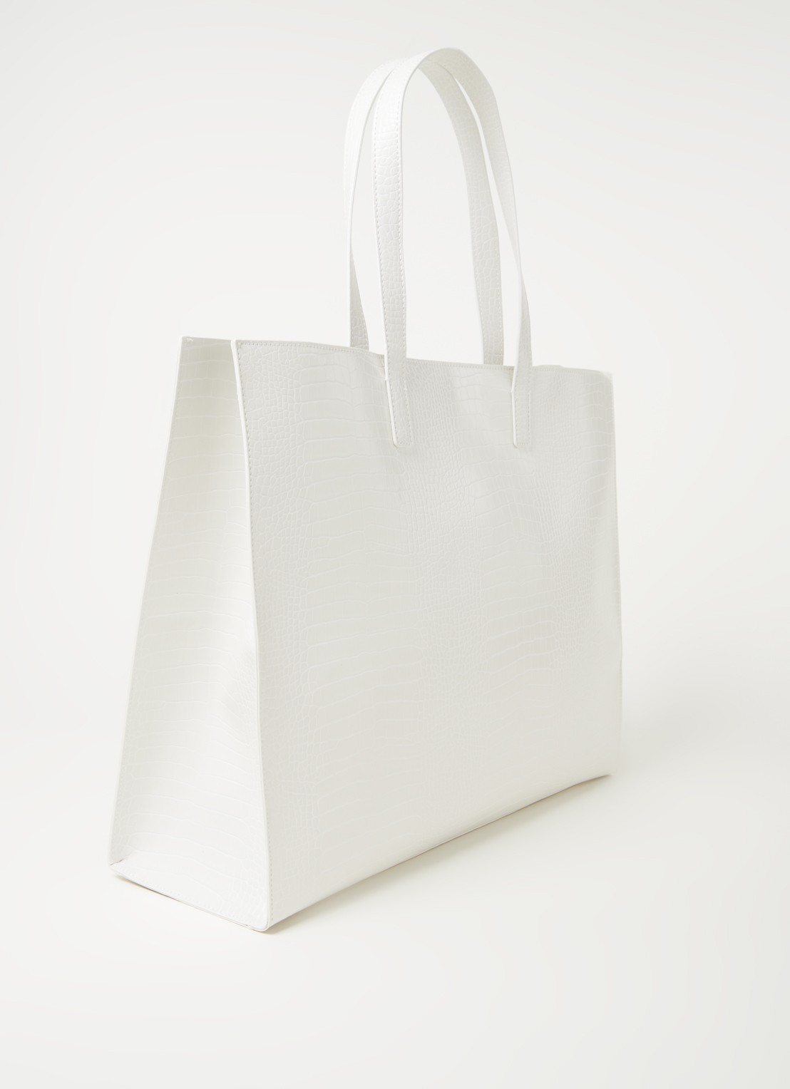 Ted Baker Alicon shopper met crocostructuur - achterkant creme