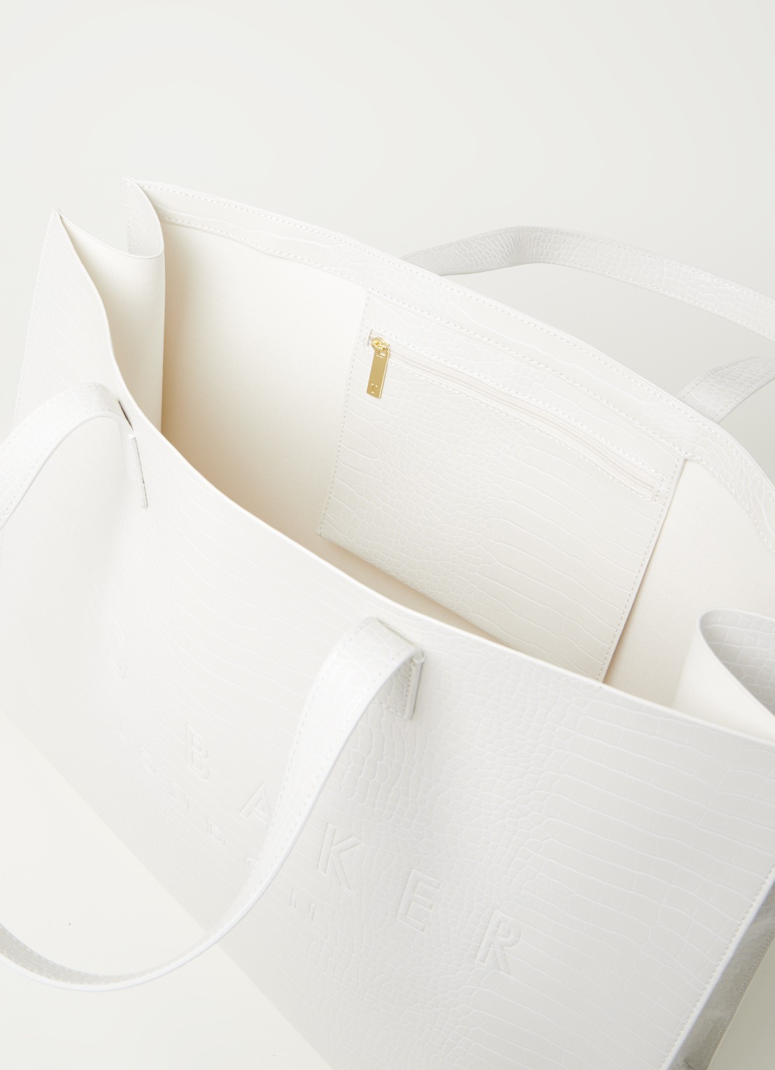 Ted Baker Alicon shopper met crocostructuur - detail 2 creme