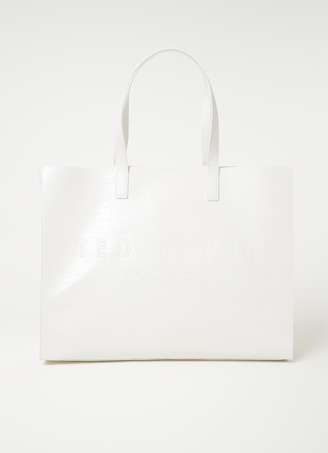 Ted Baker Alicon shopper met crocostructuur - voorkant 4 creme