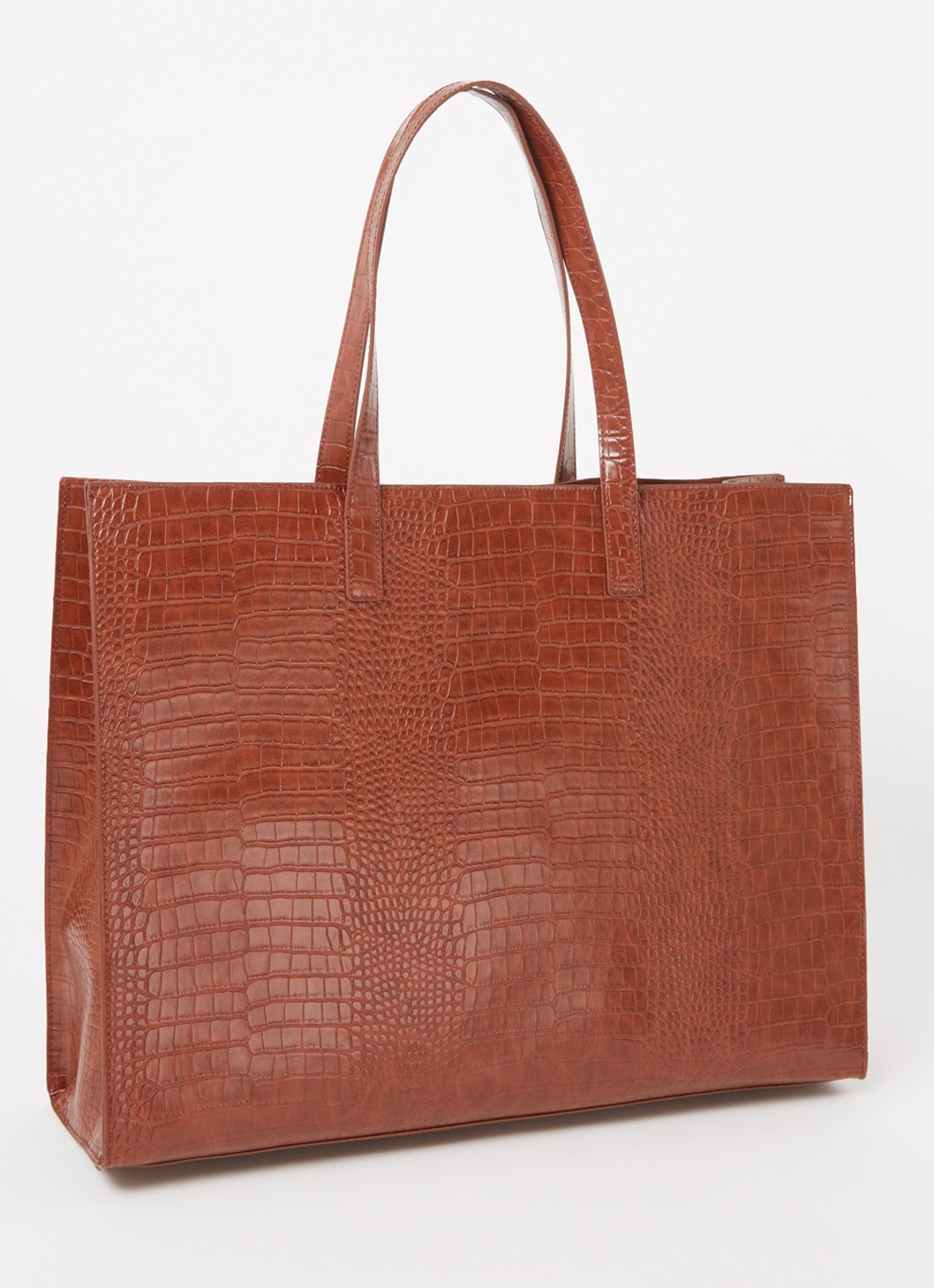 Ted Baker Alicon shopper met crocostructuur - achterkant bruin