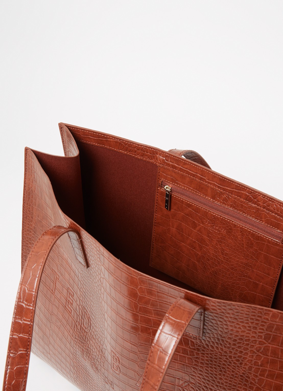 Ted Baker Alicon shopper met crocostructuur - detail 2 bruin