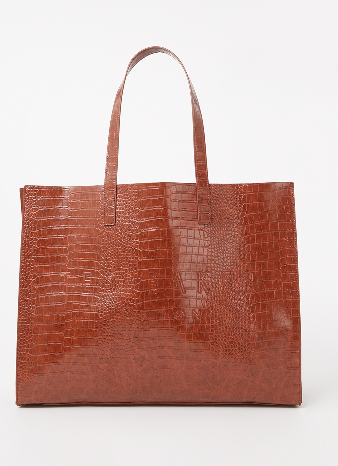 Ted Baker Alicon shopper met crocostructuur - voorkant 4 bruin