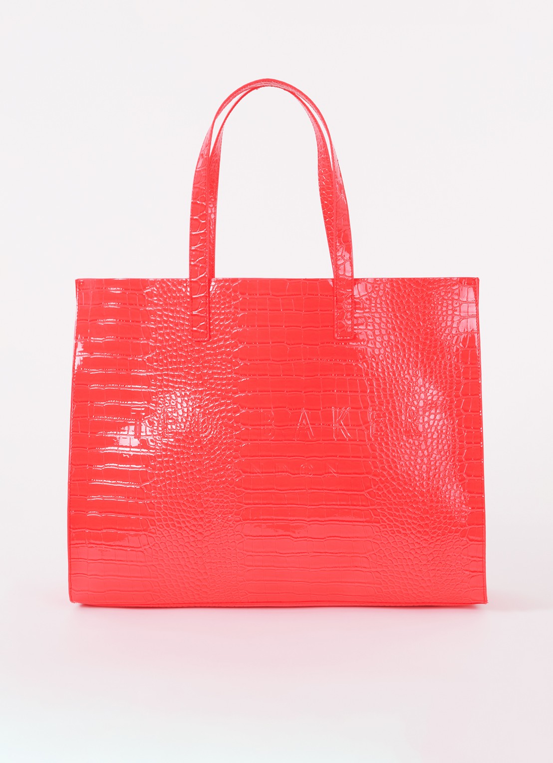 Ted Baker Alicon shopper met crocostructuur - voorkant koraal
