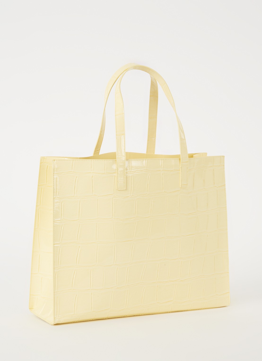 Ted Baker Alicon shopper met crocostructuur - achterkant 2 lichtgeel