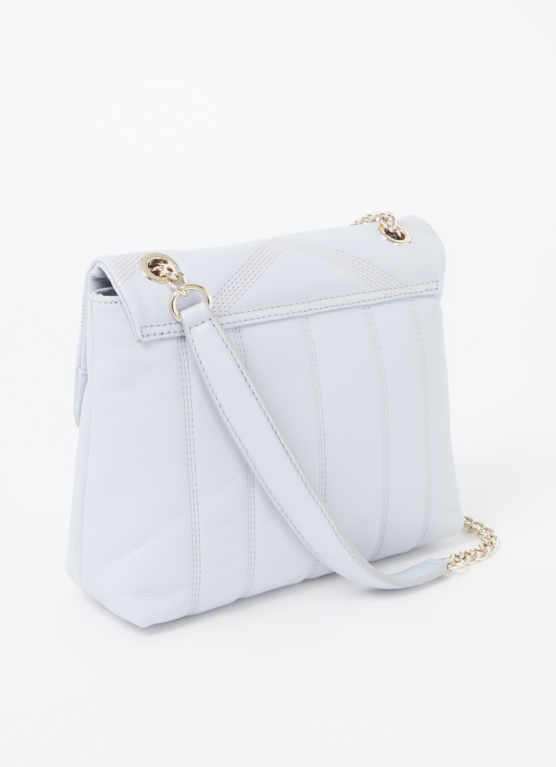 Ted Baker Ayalina schoudertas van quilted leer - achterkant lichtblauw