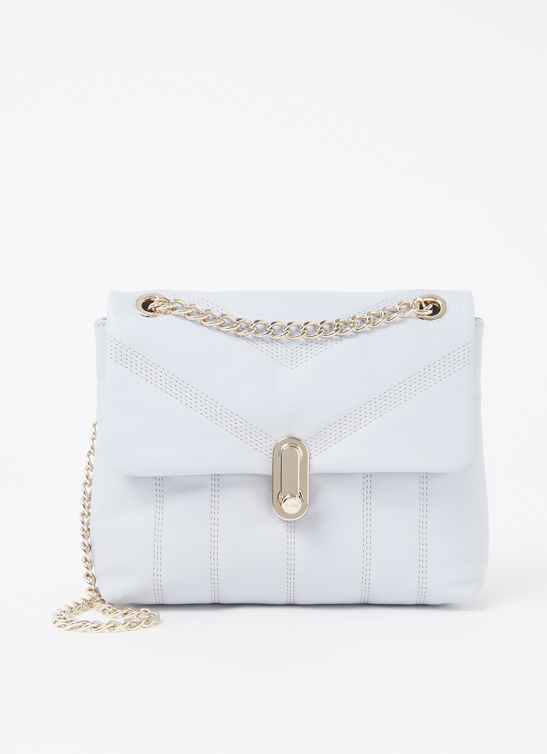 Ted Baker Ayalina schoudertas van quilted leer - voorkant 2 lichtblauw