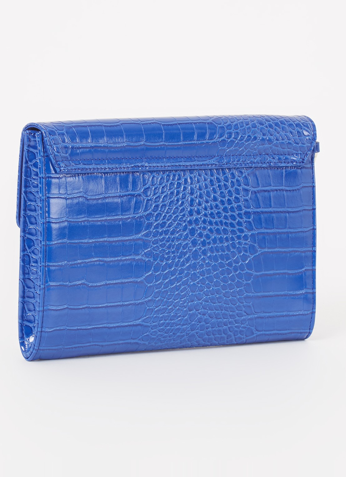 Ted Baker Crocey clutch met crocostructuur - achterkant blauw