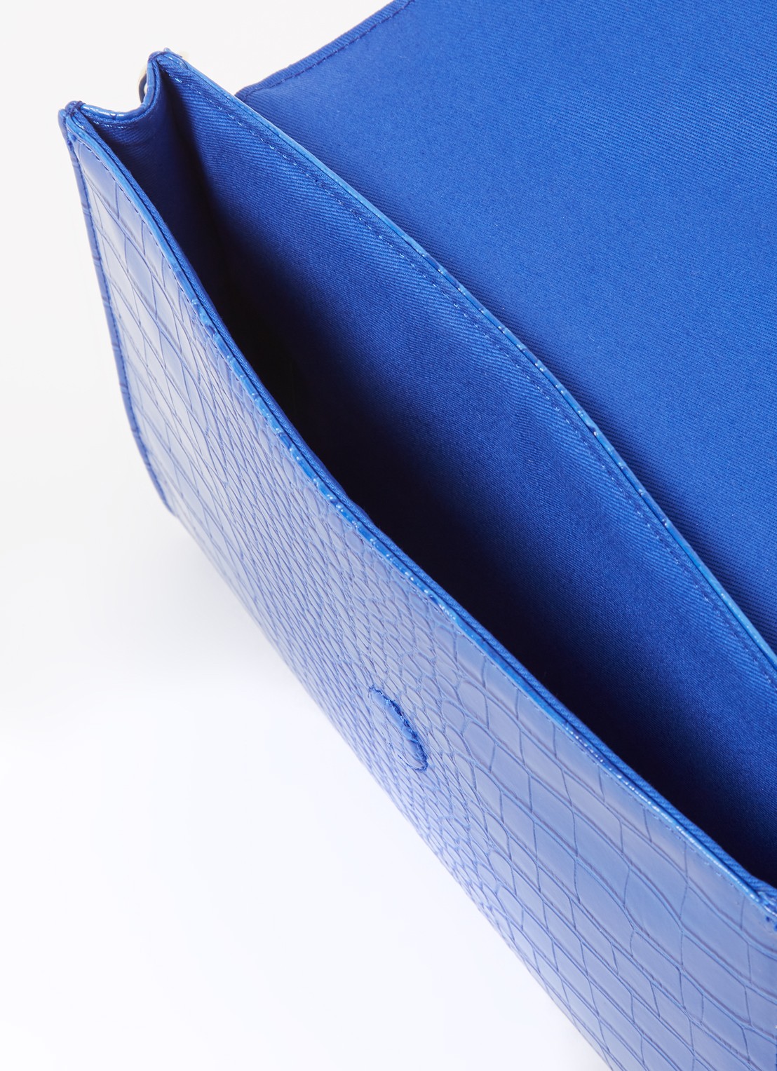 Ted Baker Crocey clutch met crocostructuur - detail 3 blauw