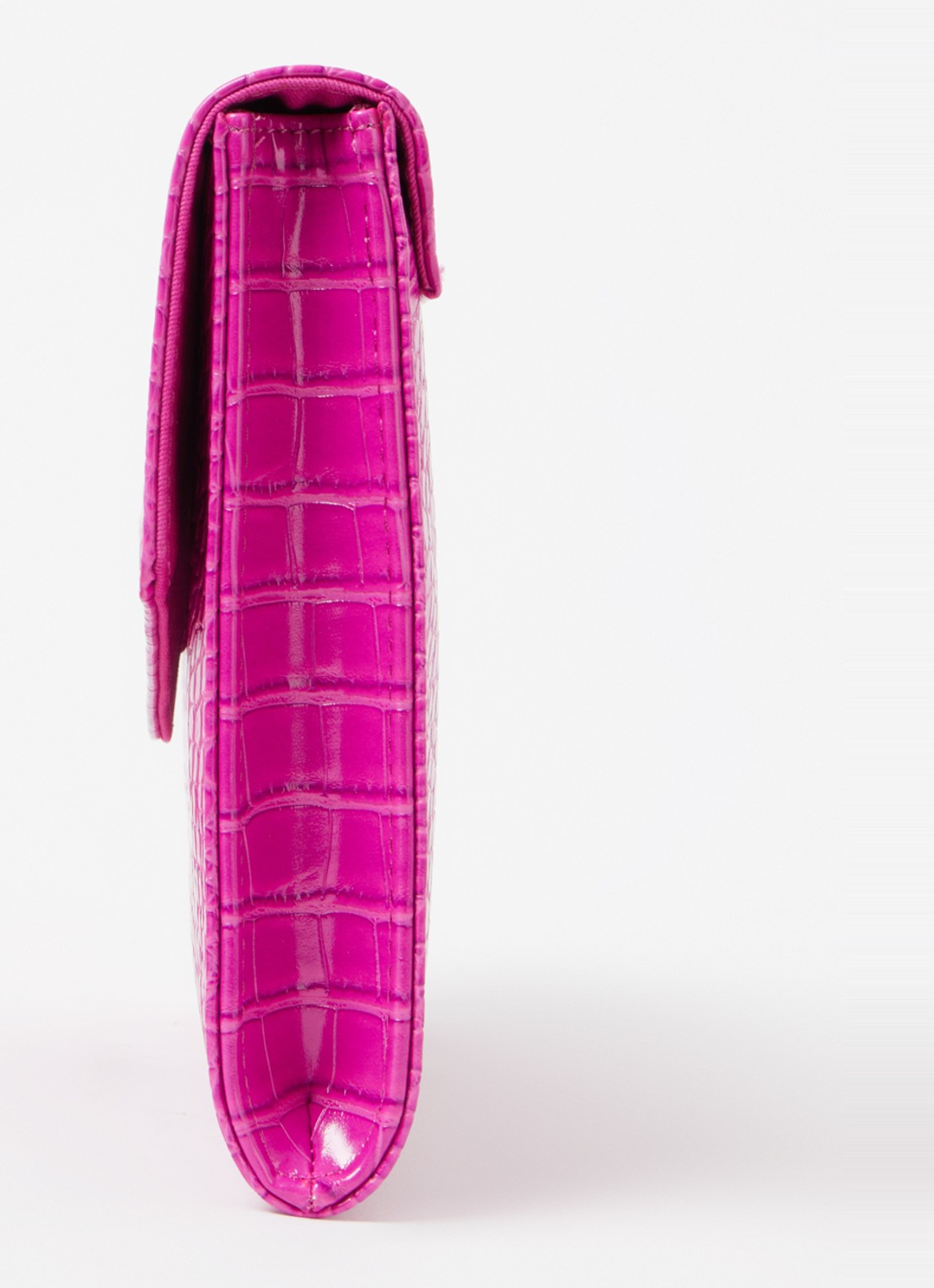 Ted Baker Crocey clutch met crocostructuur - detail 2 fuchsia