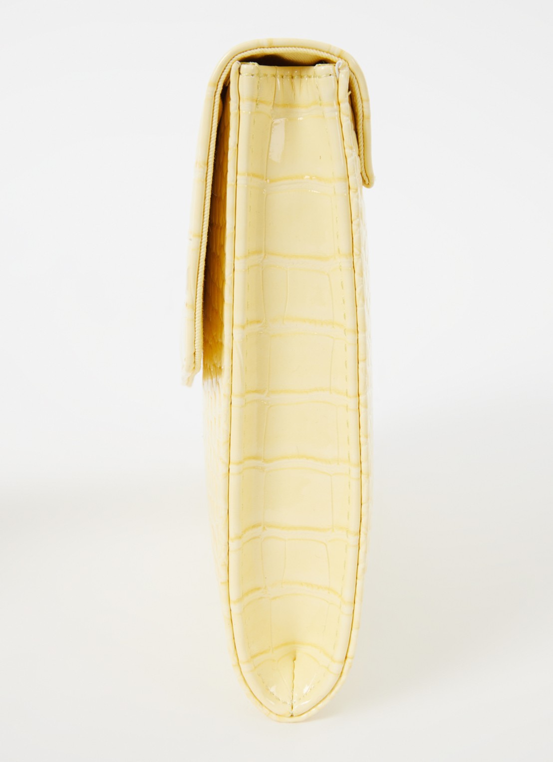 Ted Baker Crocey clutch met crocostructuur - detail 3 lichtgeel