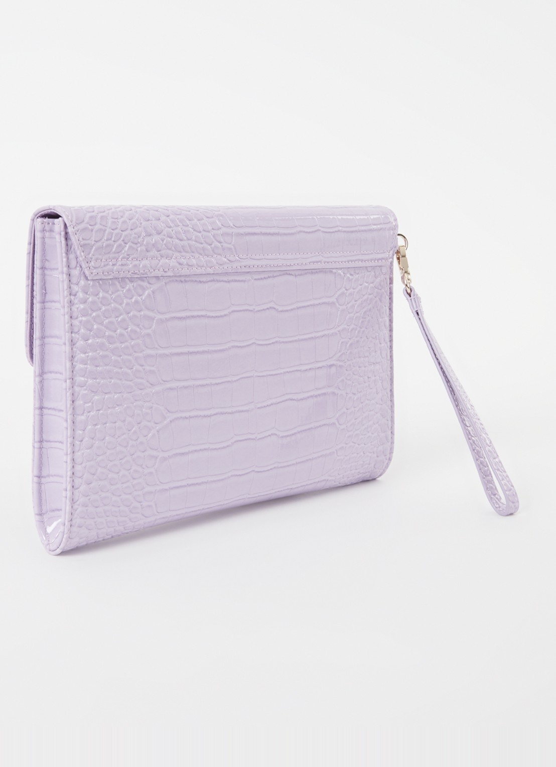 Ted Baker Crocey clutch met crocostructuur - achterkant 2 lila