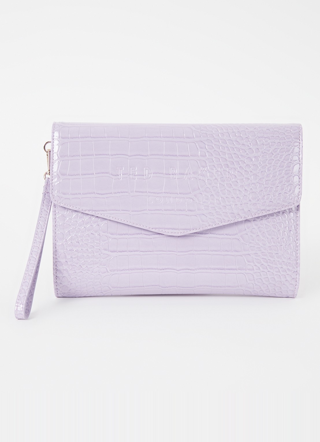 Ted Baker Crocey clutch met crocostructuur - voorkant lila