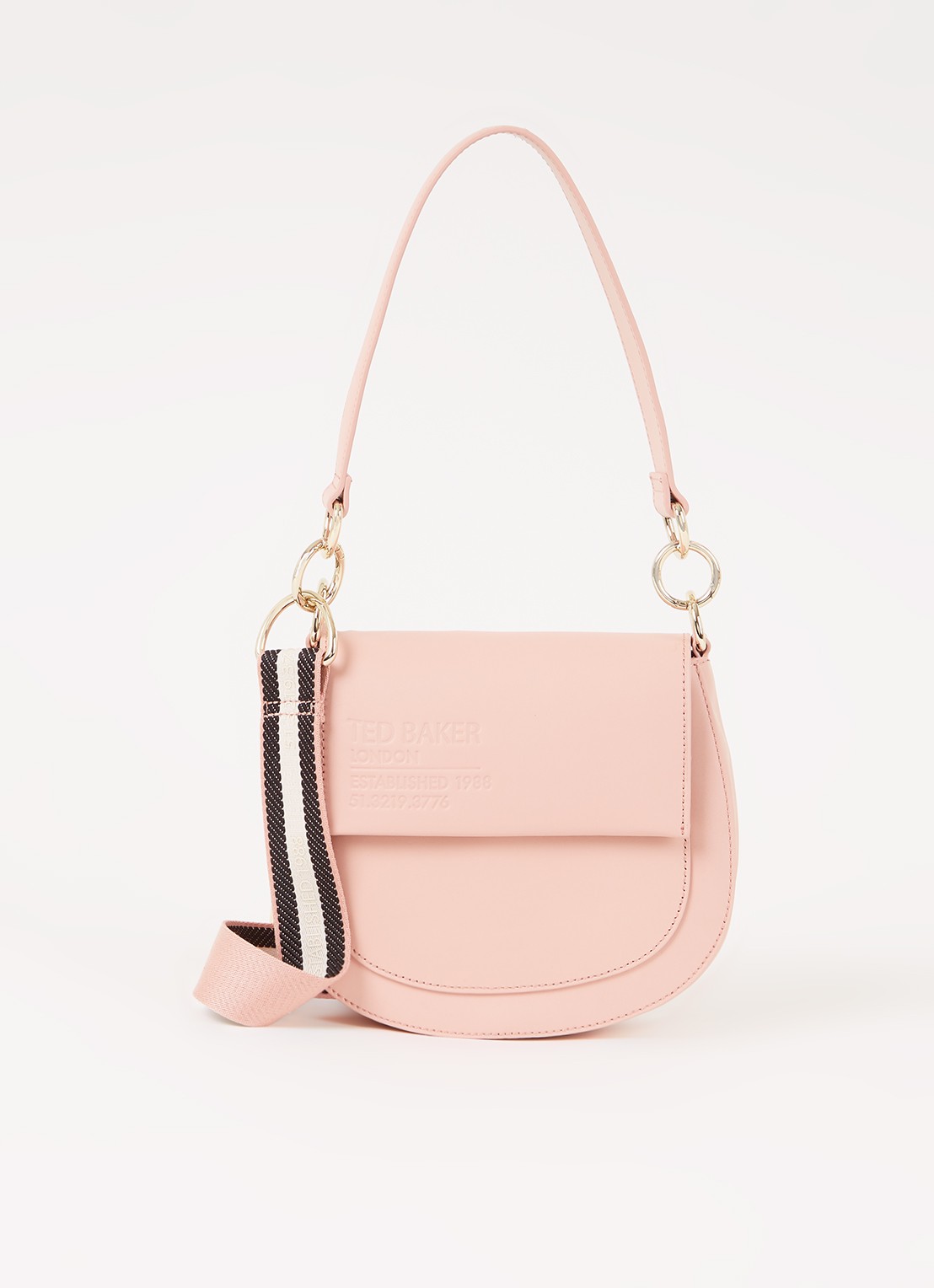 Ted Baker Darcell crossbodytas van leer  - voorkant 4 lichtroze