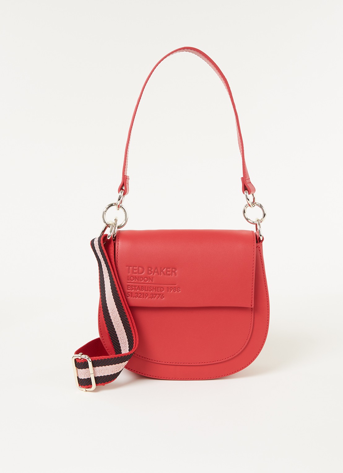 Ted Baker Darcell crossbodytas van leer  - voorkant steenrood