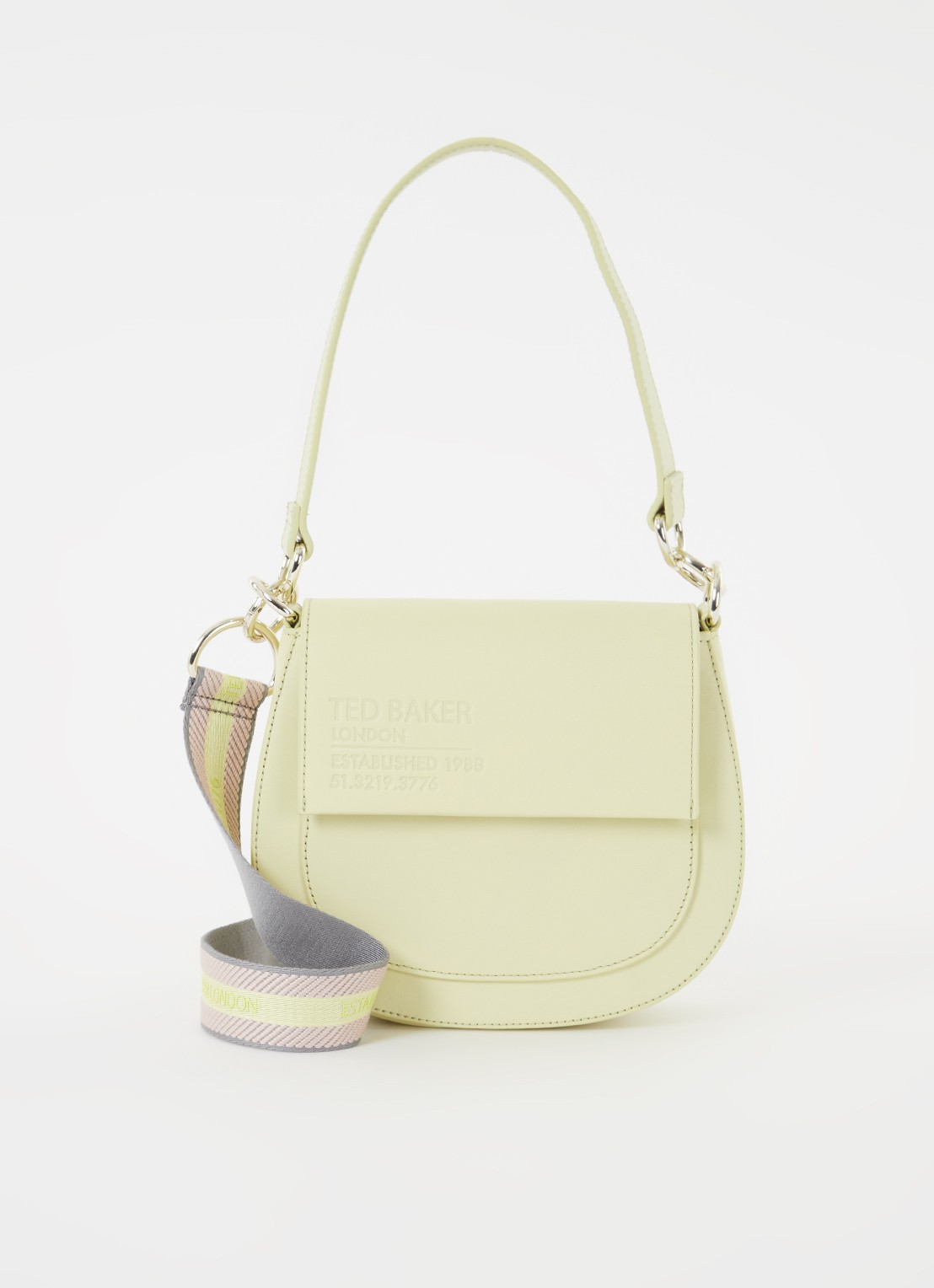 Ted Baker Darcell crossbodytas van leer  - voorkant lindegroen