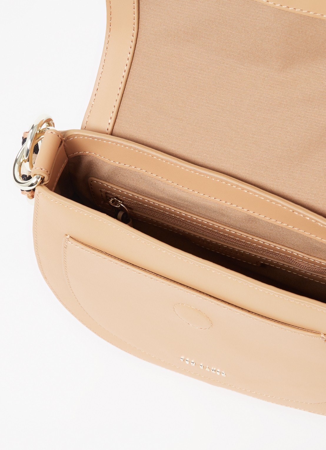Ted Baker Darcell crossbodytas van leer  - detail 2 donkerbeige