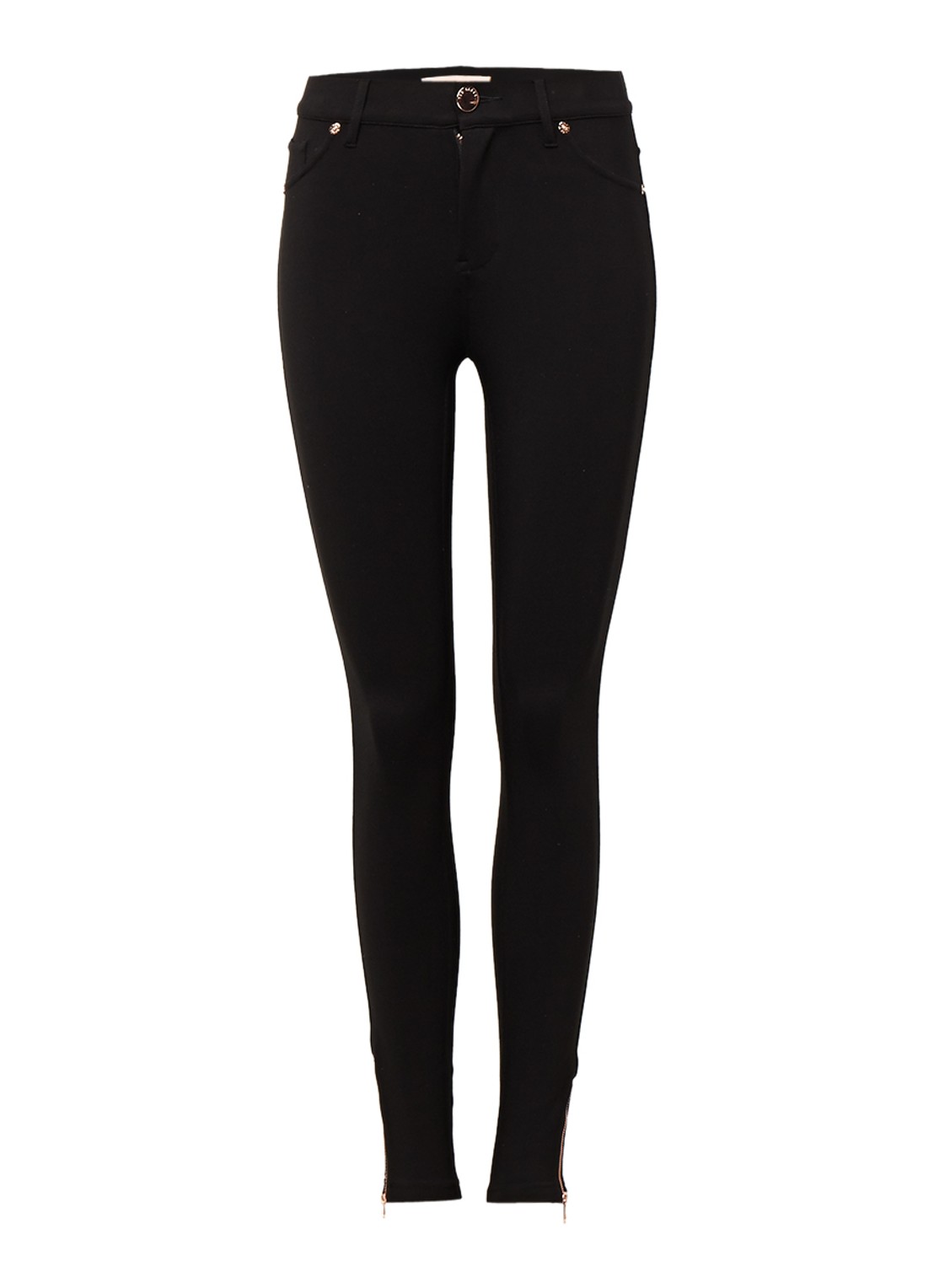 Ted Baker Fioni skinny jegging met ritsdetails - voorkant 2 zwart