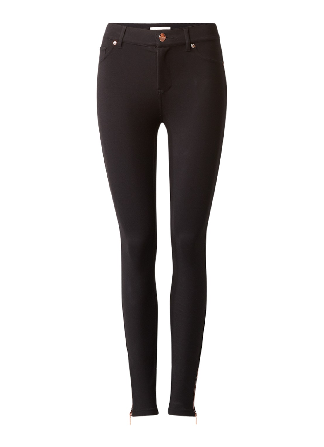 Ted Baker Fioni skinny jegging met ritsdetails - voorkant 2 antraciet