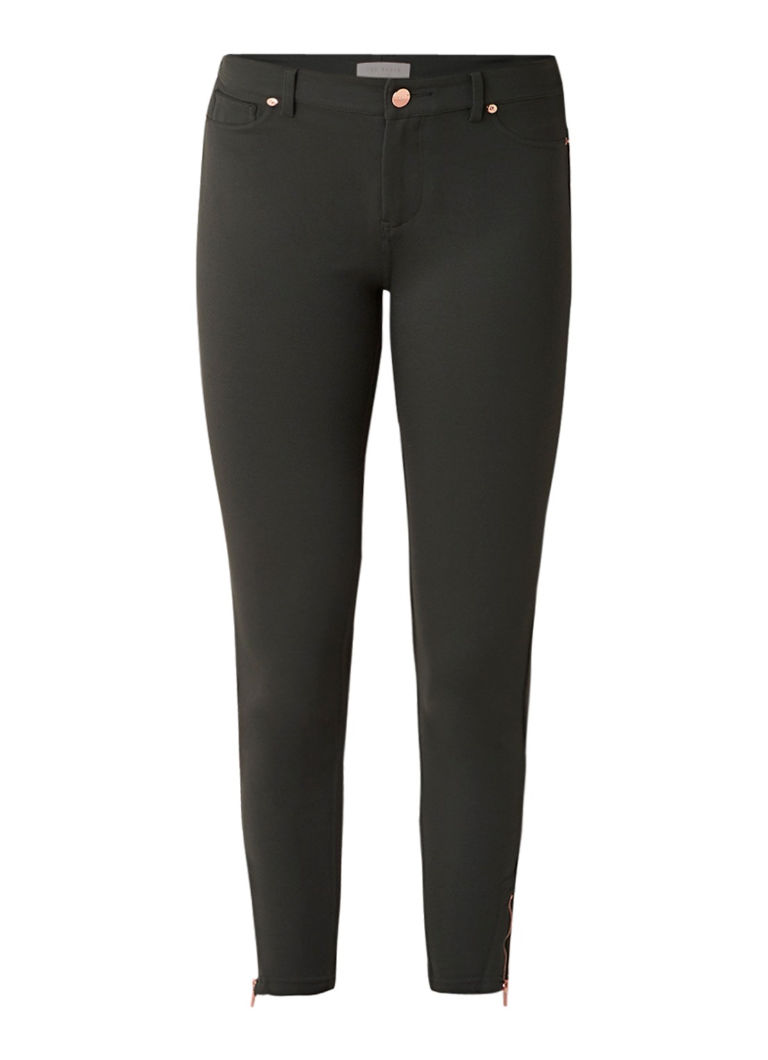 Ted Baker Fioni skinny jegging met ritsdetails - voorkant 3 donkergroen