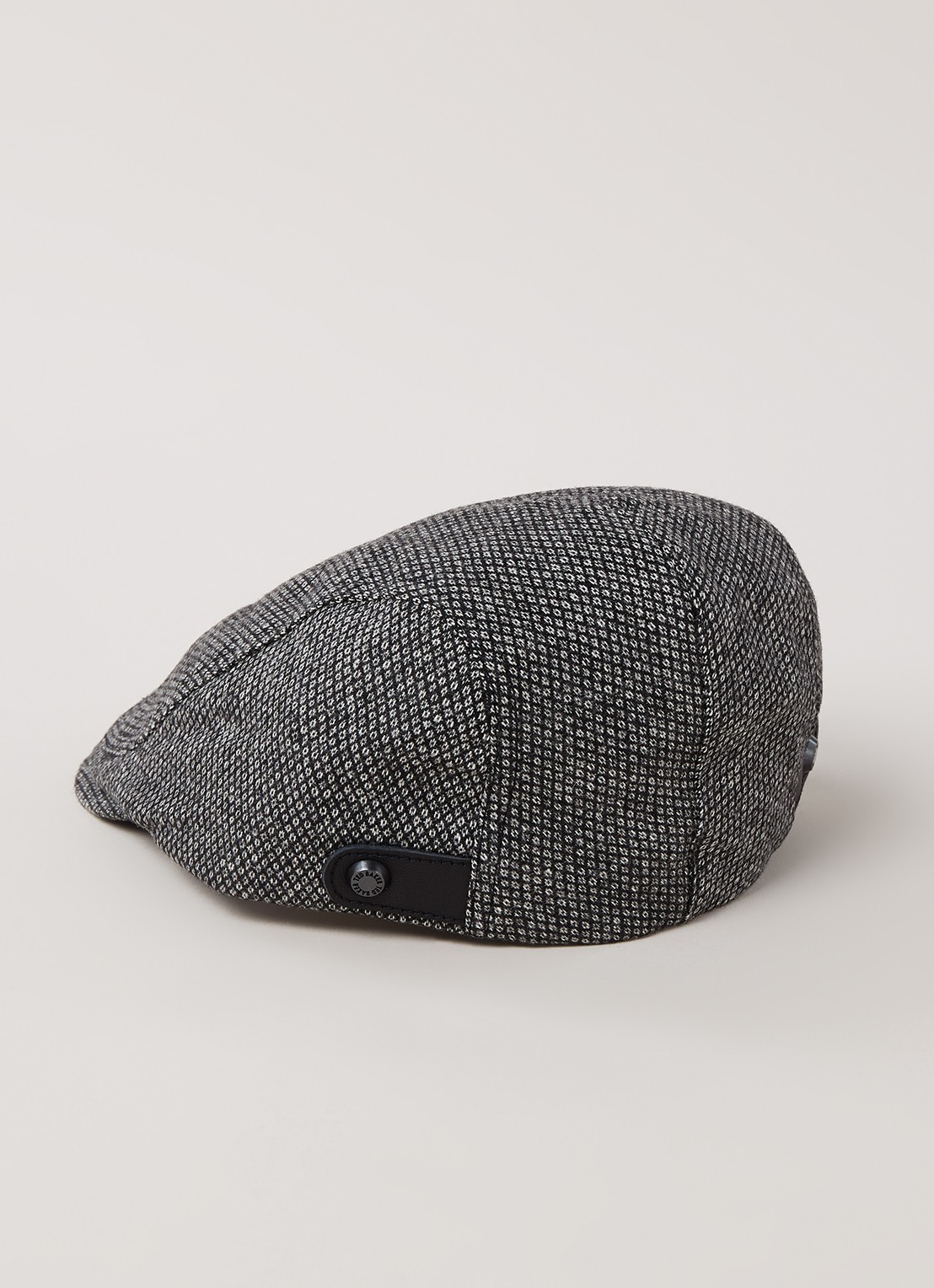 Ted Baker Hemsley flat cap in wolblend  - detail donkergrijs