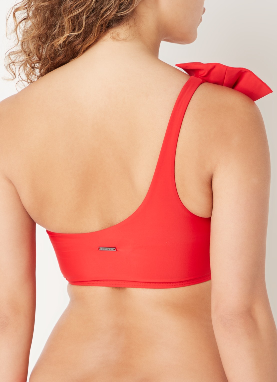 Ted Baker Liennaa one shoulder bikinitop met uitneembare vulling en strikdetail - achterkant 5 rood