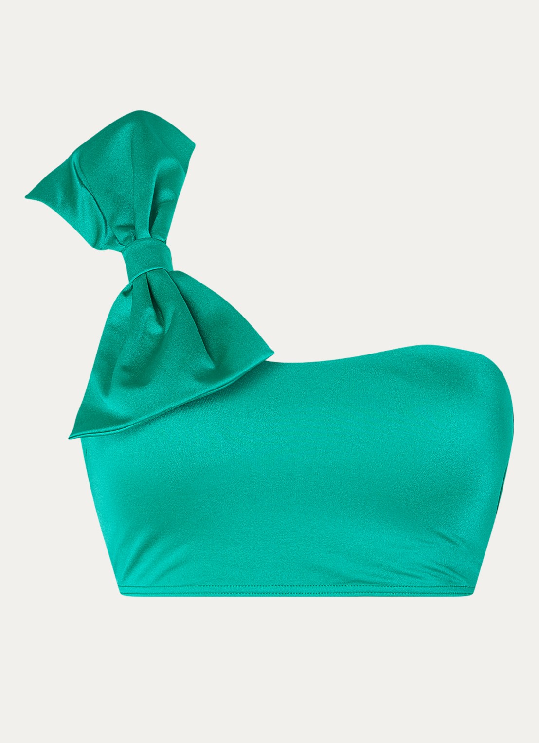 Ted Baker Liennaa one shoulder bikinitop met uitneembare vulling en strikdetail - voorkant 3 groen