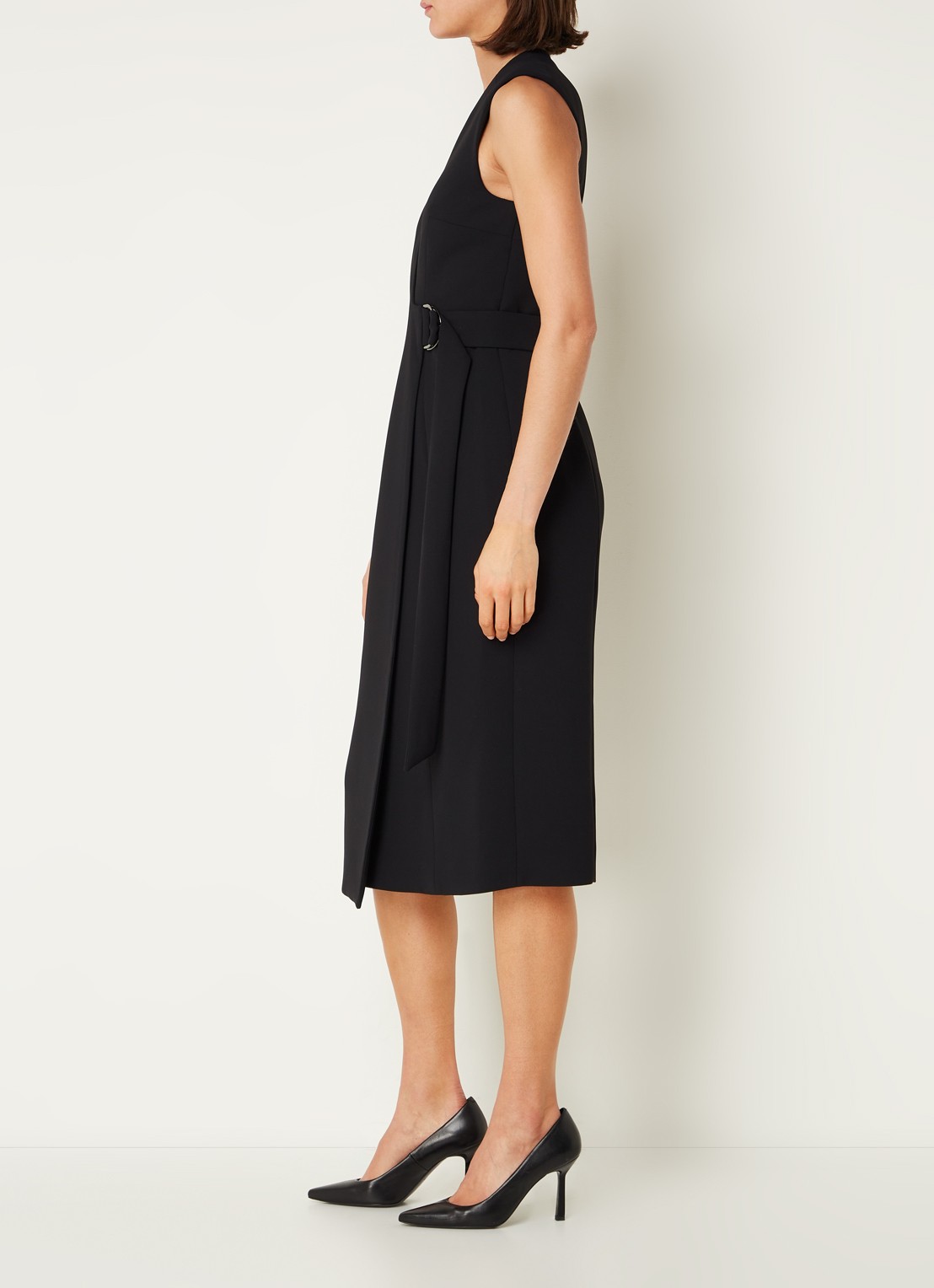 Ted Baker Molenaa midi blazerjurk met ceintuur - voorkant 4 zwart