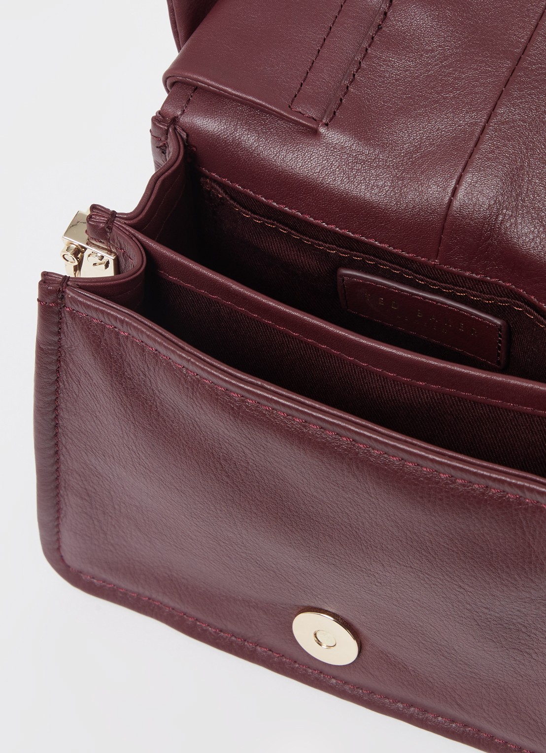 Ted Baker Niyah Mini handtas van leer - detail 2 aubergine