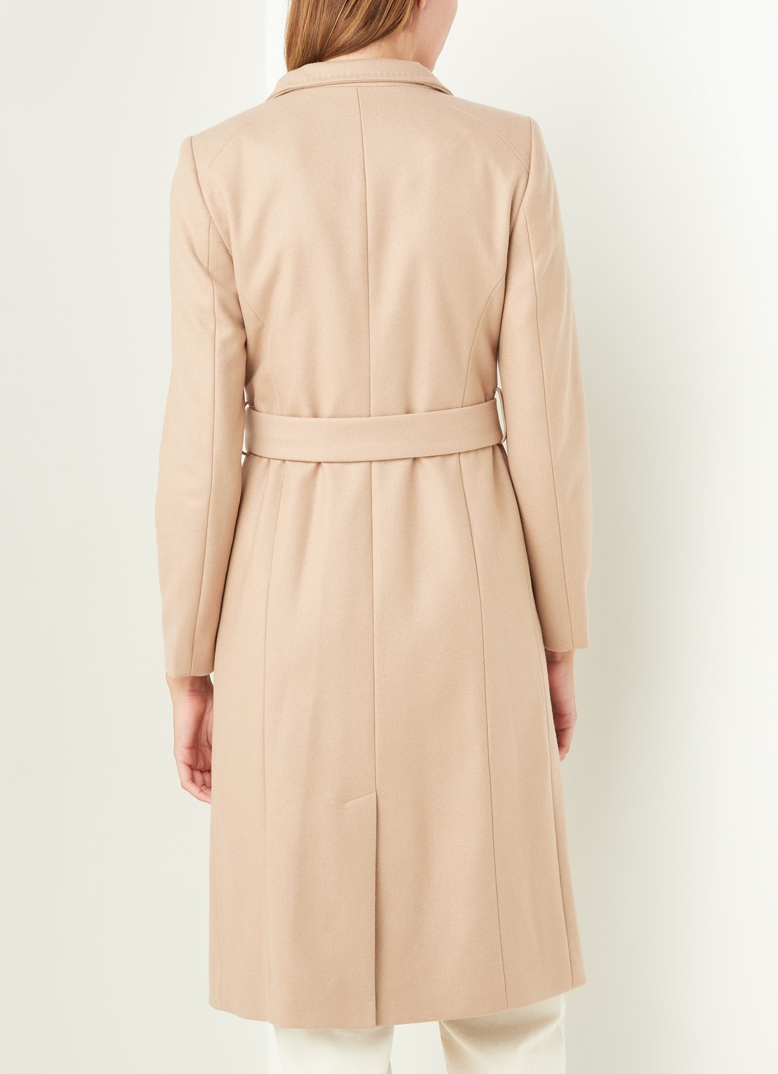 Ted Baker Rose mantel in kasjmierblend met strikceintuur - achterkant camel
