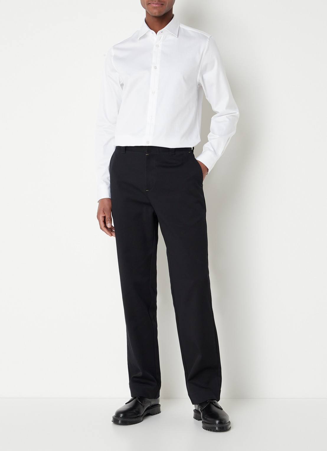 Ted Baker Sediman straight fit chino met steekzakken - voorkant 4 zwart