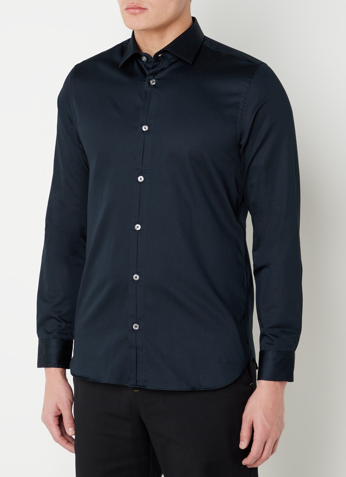 Ted Baker Slim fit overhemd met stretch - detail blauw