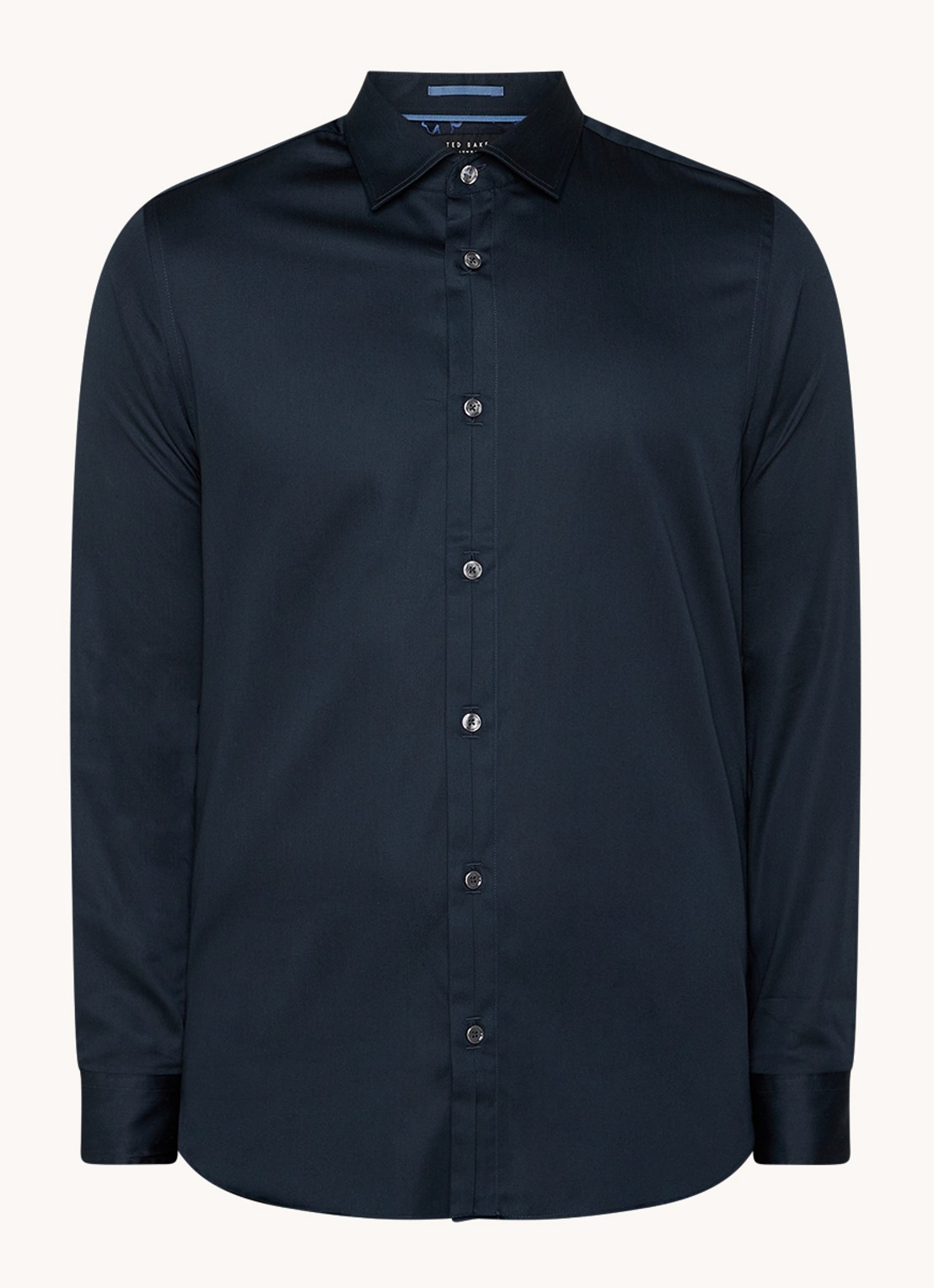 Ted Baker Slim fit overhemd met stretch - voorkant 3 blauw