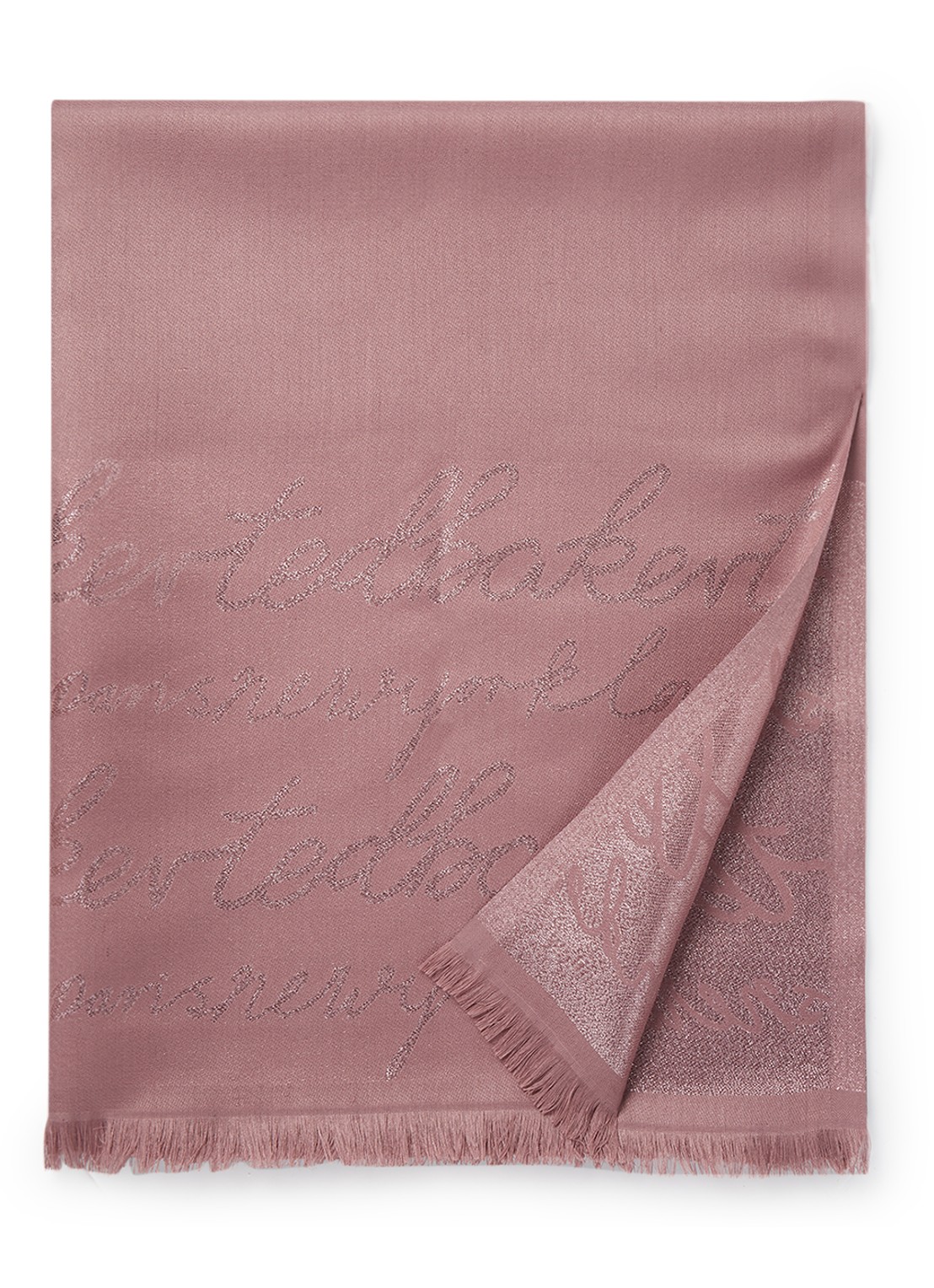 Ted Baker Teddiee sjaal met lurex 180 x 75 cm - voorkant 2 roze