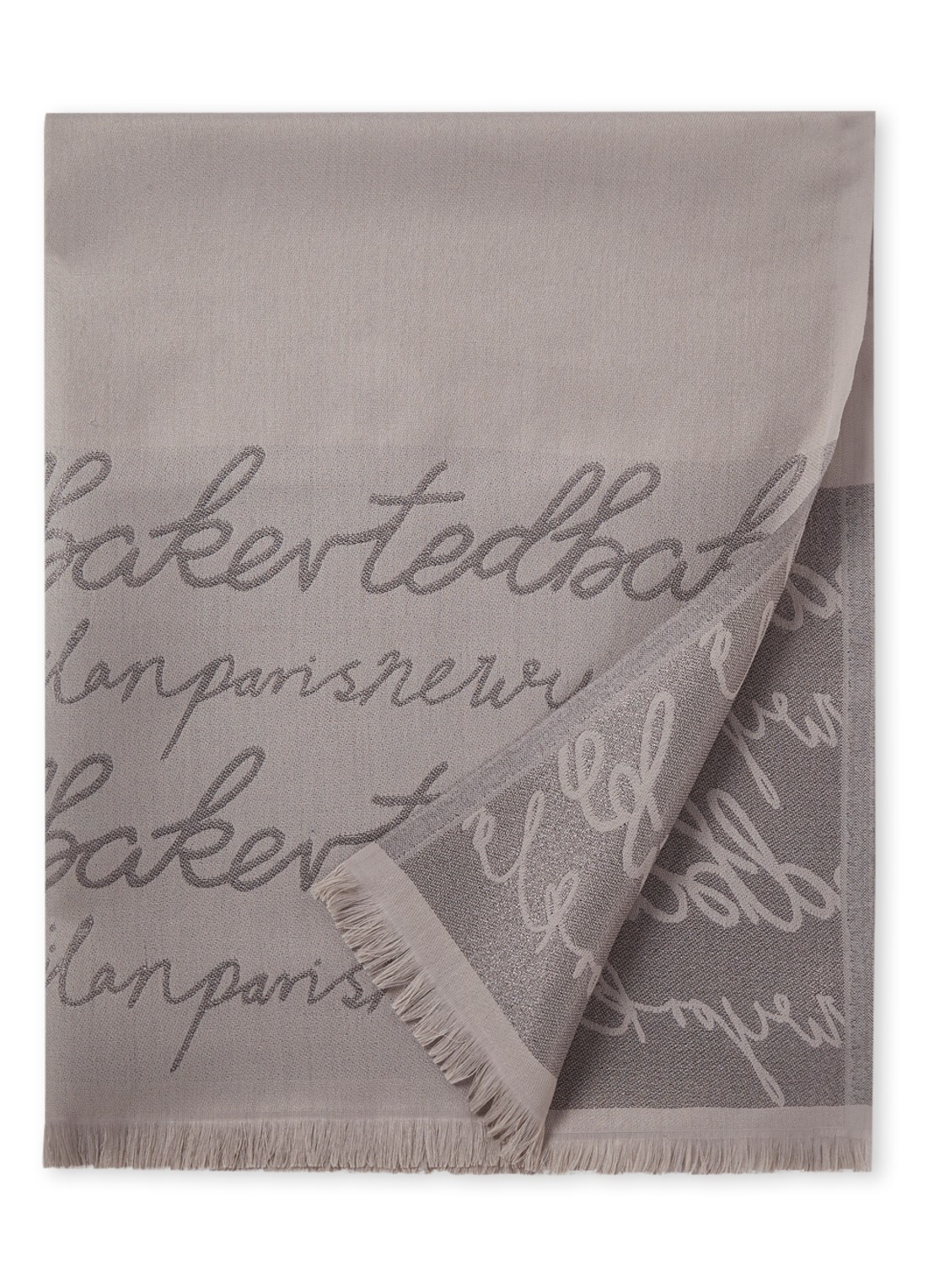 Ted Baker Teddiee sjaal met lurex 180 x 75 cm - voorkant 2 taupe