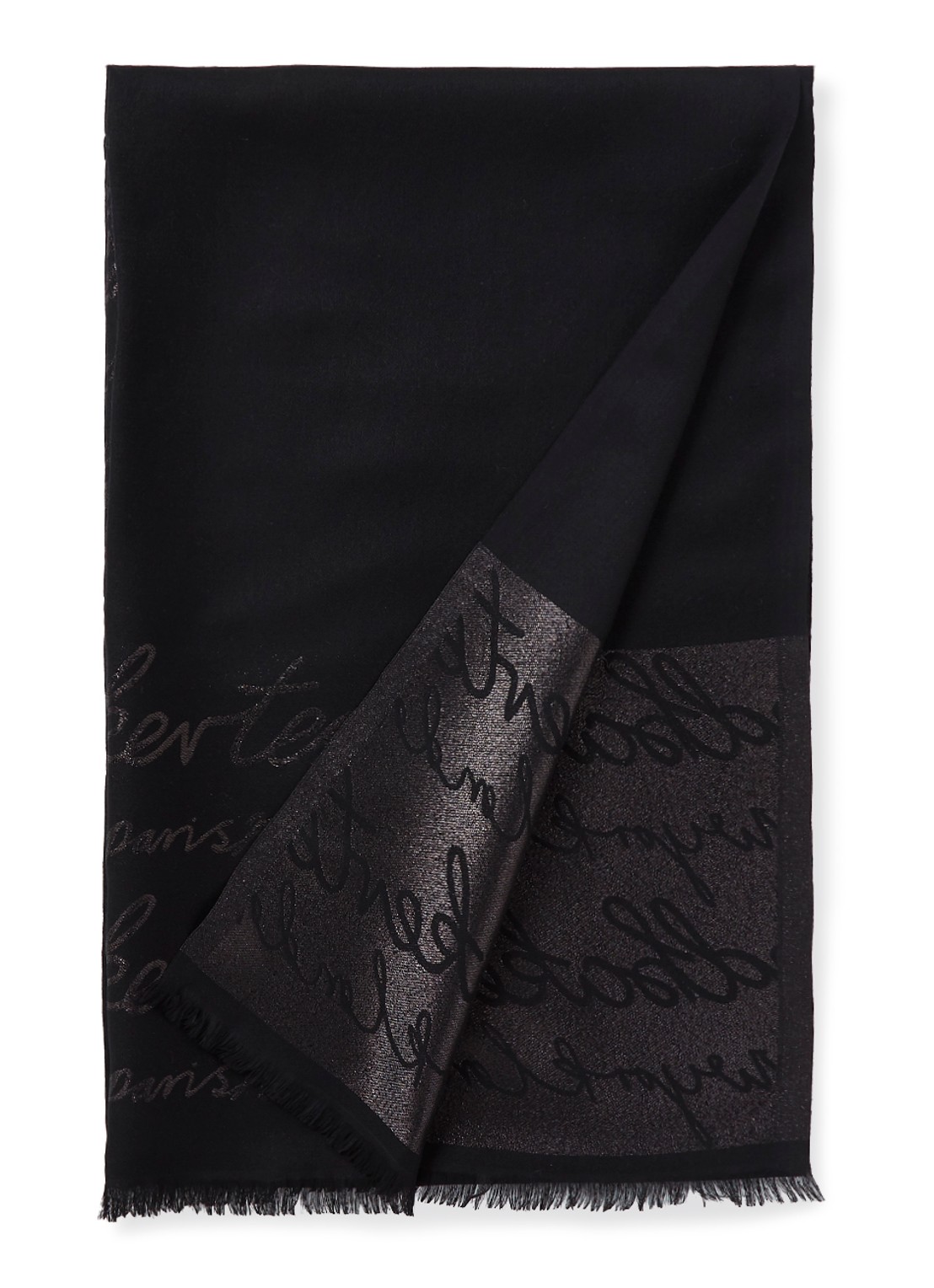 Ted Baker Teddiee sjaal met lurex 180 x 75 cm - voorkant 2 zwart