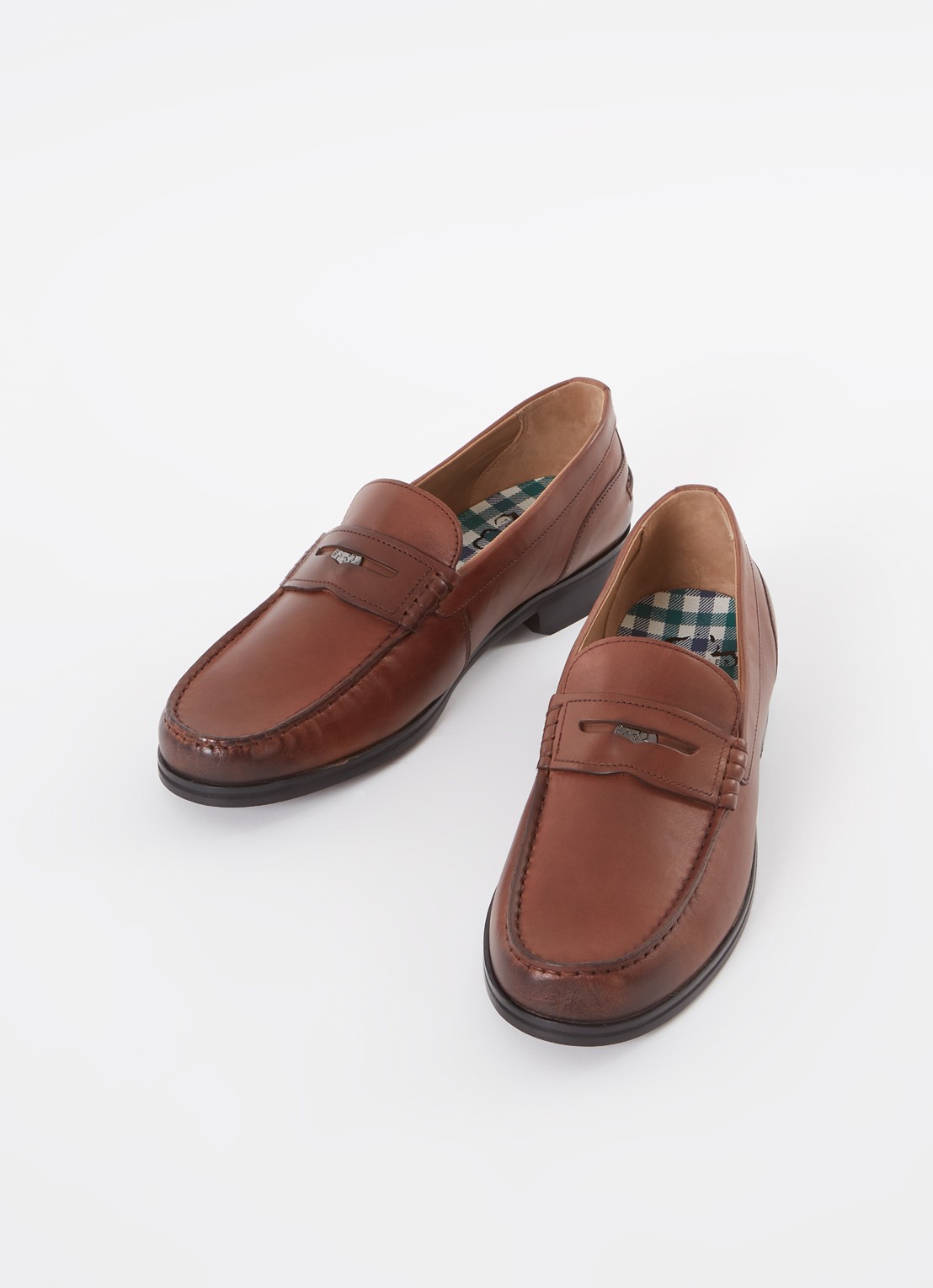Ted Baker Tirymew loafer van leer  - detail steenrood