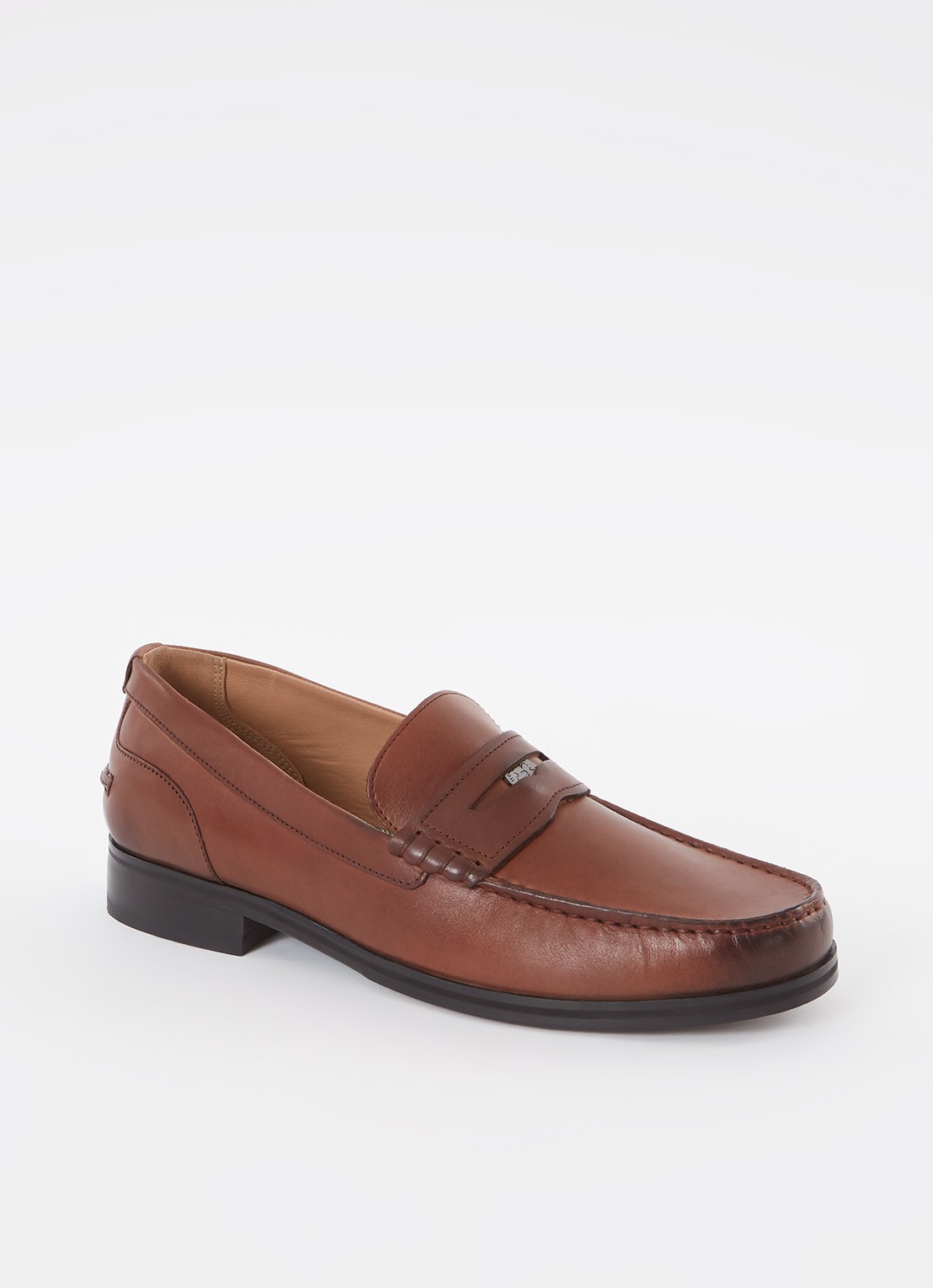 Ted Baker Tirymew loafer van leer  - voorkant 5 steenrood