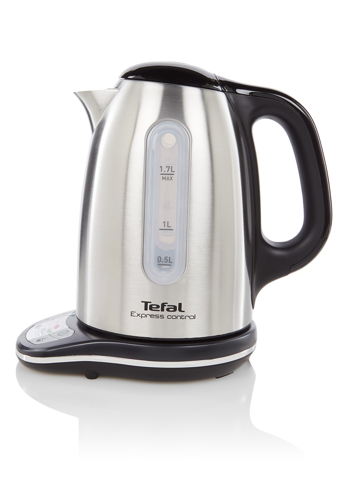 Tefal Express Control waterkoker K1240D10 1,7 liter - voorkant zilver