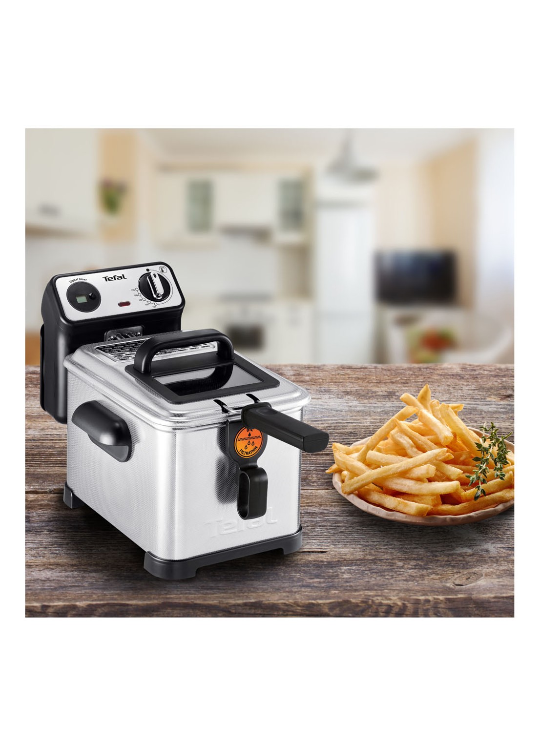 Tefal Filtra Pro Inox & Design friteuse FR511170 - voorkant 4 zilver