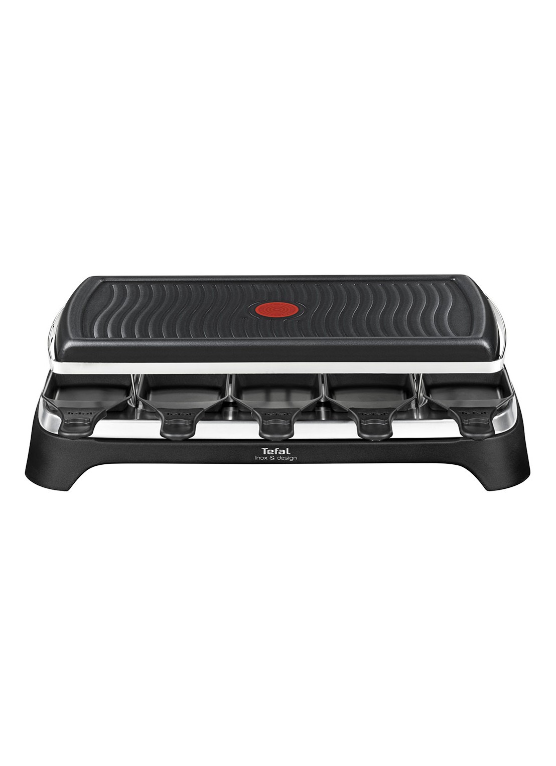 Tefal Inox & Design Raclette & Gril RE458812 - voorkant zwart