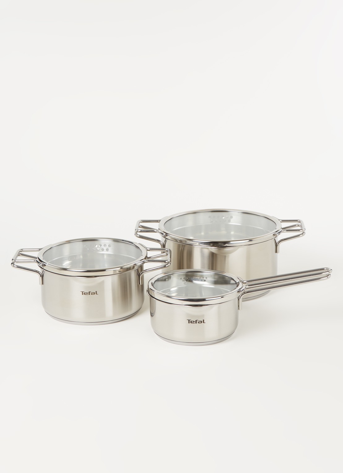 Tefal Nordica pannenset 3-delig - voorkant 2 zilver